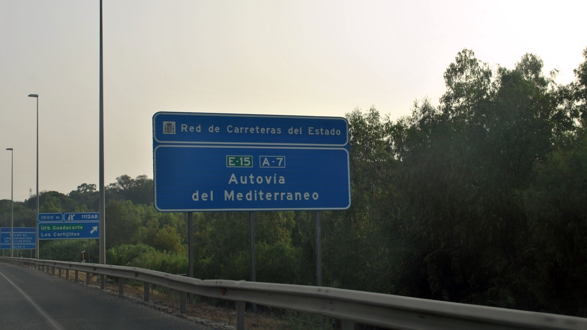 Un tramo de la A7, a la altura de Los Barrios, la principal arteria del Campo de Gibraltar 