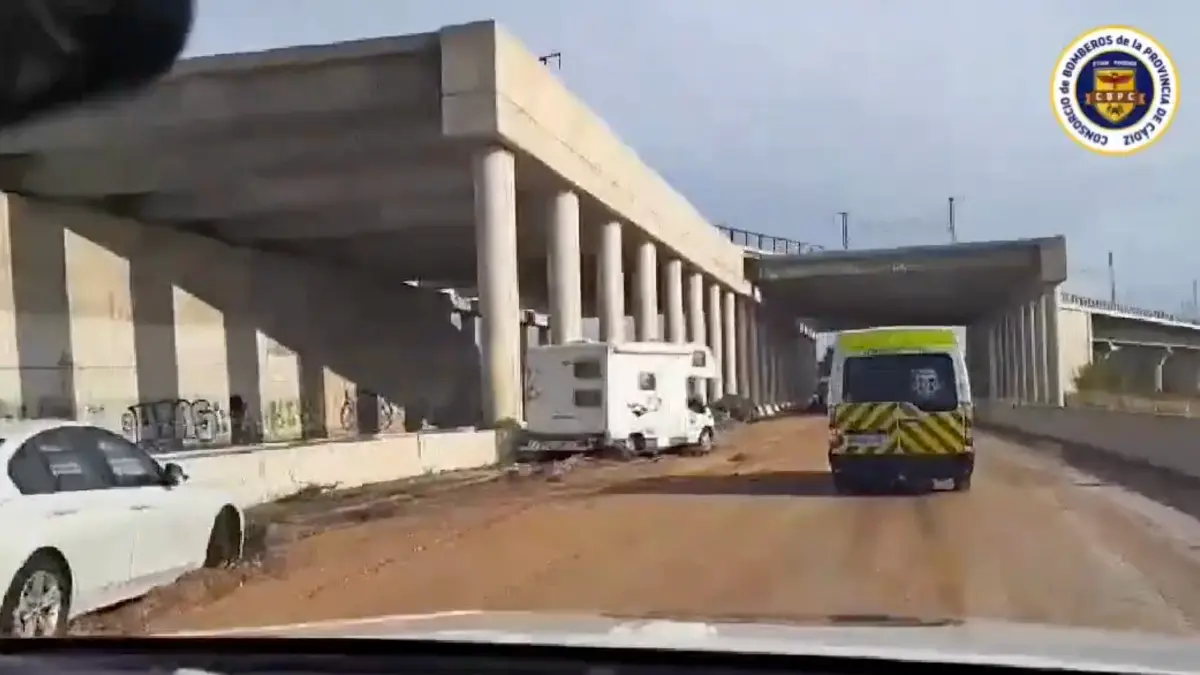 Imagen captada desde uno de los vehículos desplazados hasta Valencia por el Consorcio