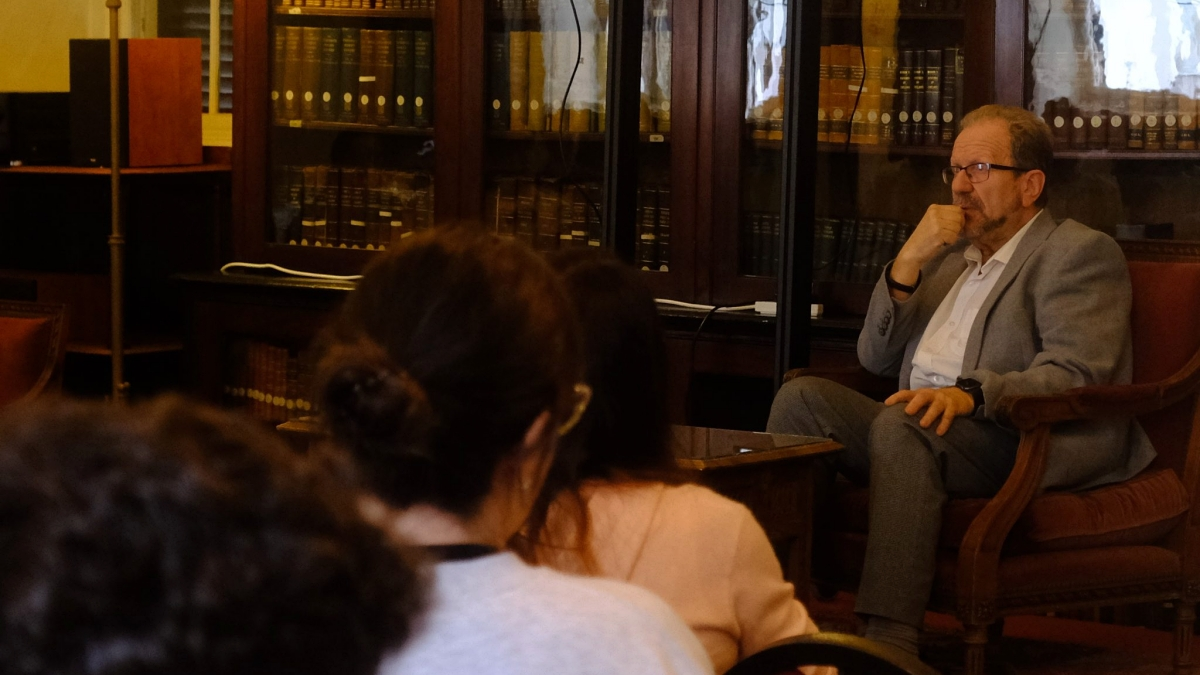 Jhon Cortés, en su encuentro con los estudiantes