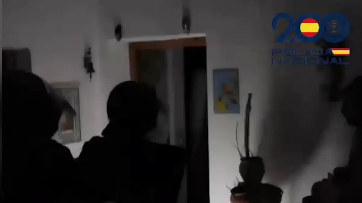 Agentes entran en uno de los domicilios 