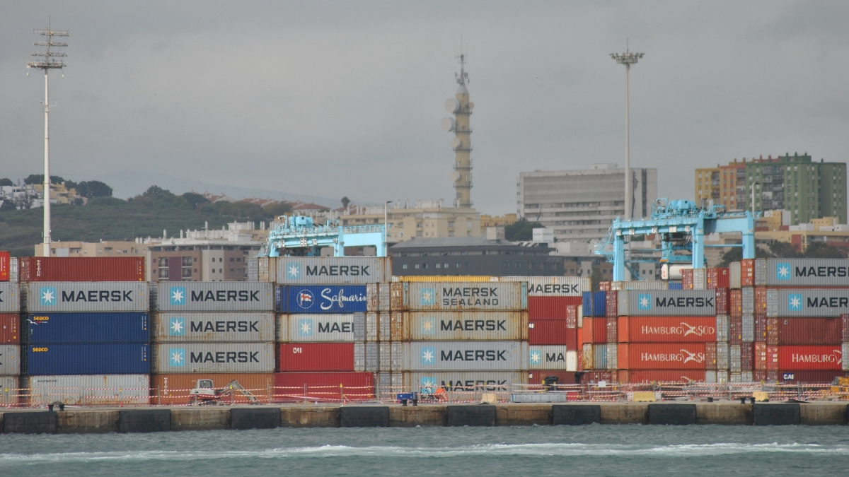 Muelle de APM Terminals de Algeciras, donde hubiera escalado uno de los buques 