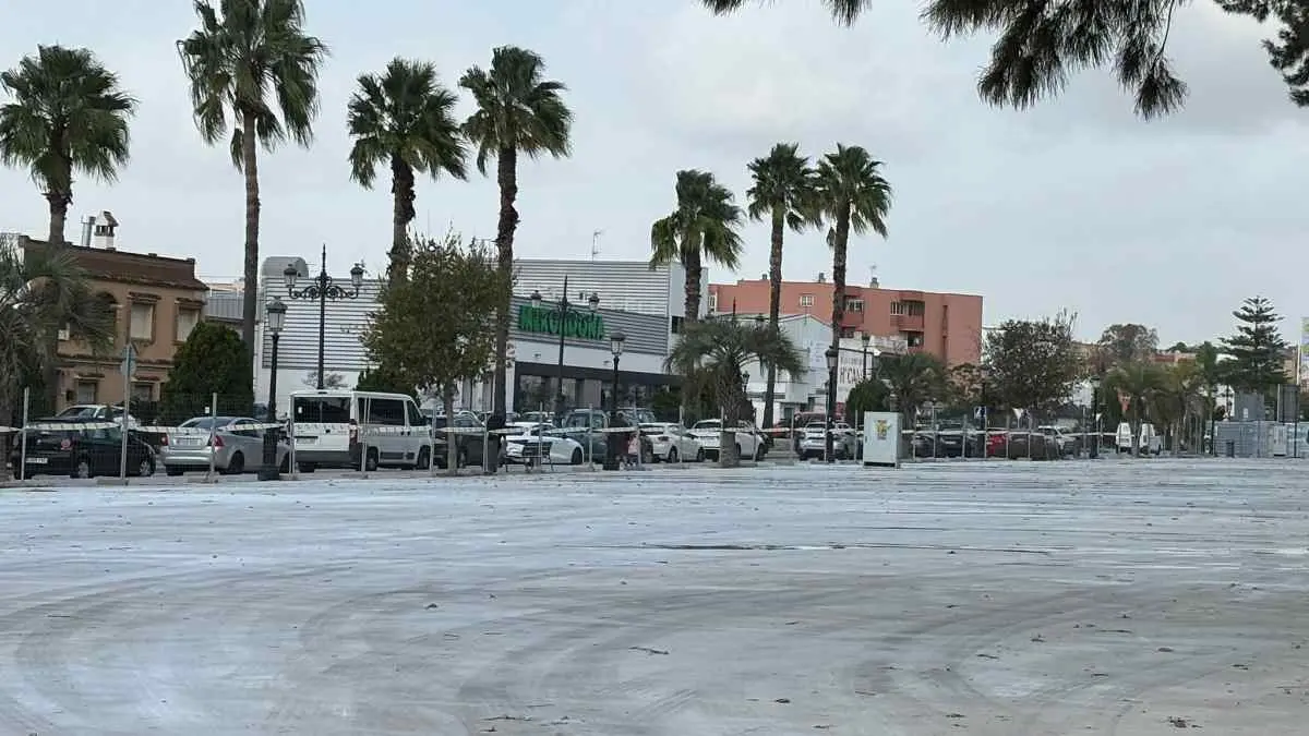Aspecto que presenta el nuevo pavimento del recinto ferial barreño