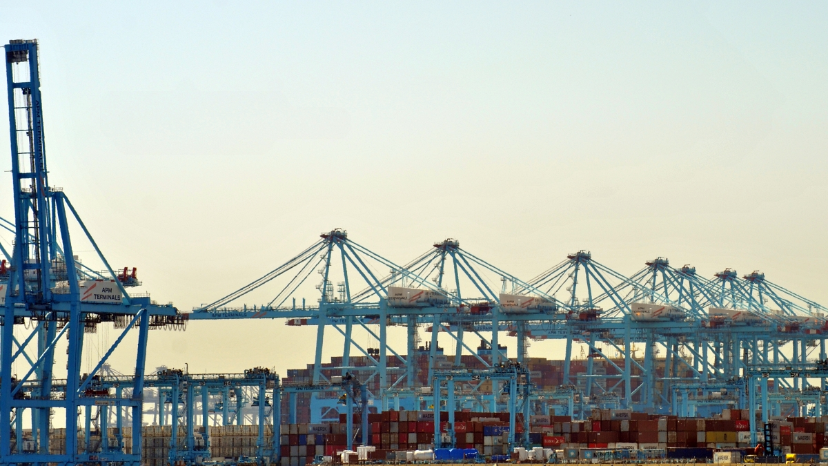 Instalaciones de APM Terminals en el puerto de Algeciras, donde opera Maersk