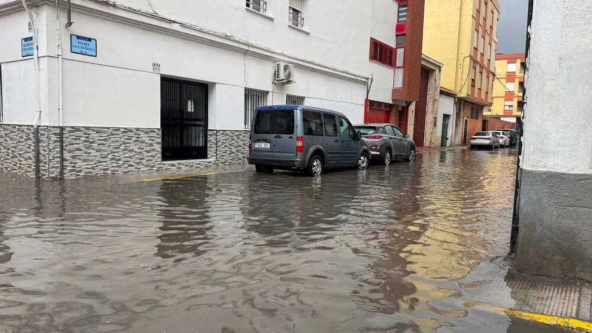 Las lluvias ya hicieron estragos el pasado viernes en calles de la comarca, como se ve en ésta de La Línea. FOTO: Jos&eacute; Manuel Fern&aacute;ndez