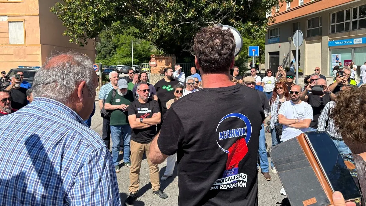 Concentración de trabajadores de la acería el pasado mes de mayo en Algeciras