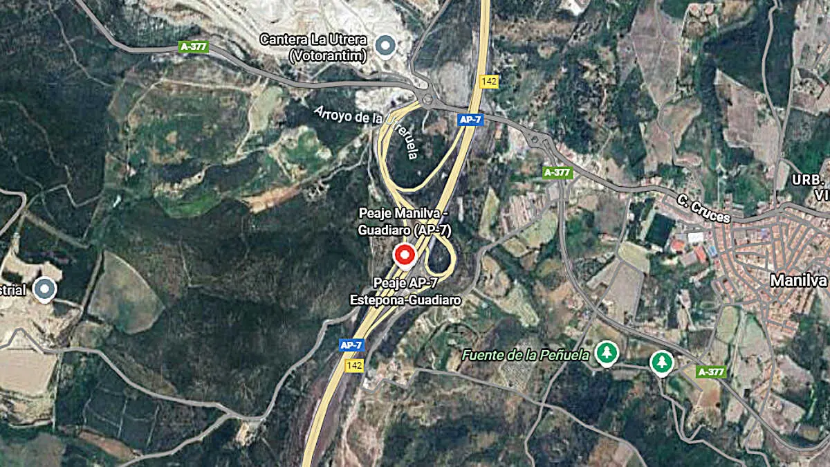 Peaje de la autopista AP-7 entre M&aacute;laga y Guadiaro - FOTO: Google Maps