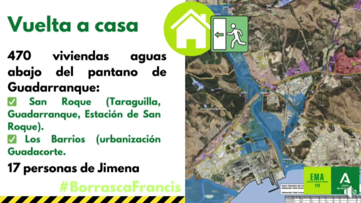El retorno se ha autorizado la ma&ntilde;ana de este lunes, despu&eacute;s de que los t&eacute;cnicos de emergencias confirmaran que los niveles del r&iacute;o y del embalse se mantienen estables y no existe riesgo inminente de desbordamiento