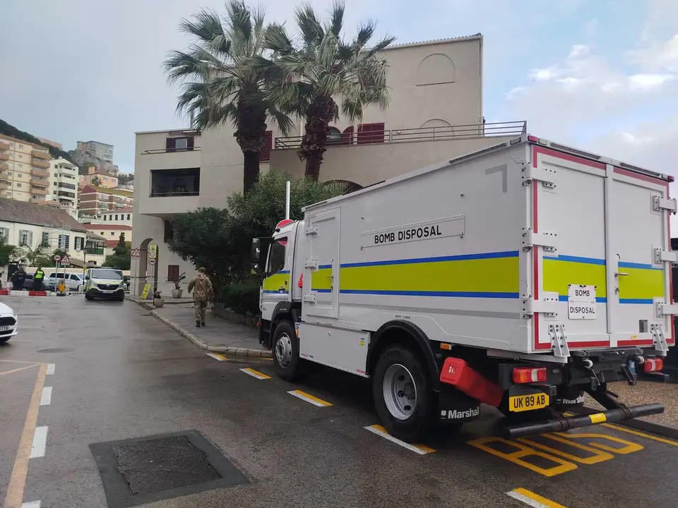 Dispositivo de seguridad desplegado en Rosia Plaza tras el hallazgo de un objeto sospechoso.