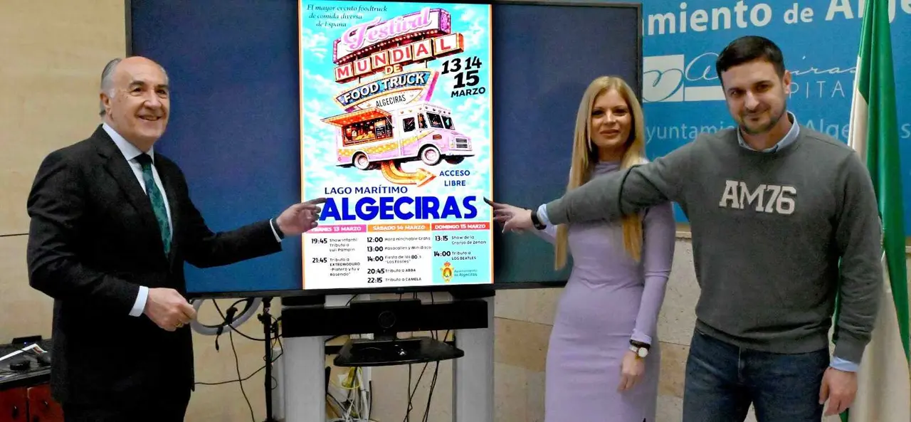 Un momento de la presentaci&oacute;n oficial del Festival Mundial de Foodtrucks en el Ayuntamiento de Algeciras.