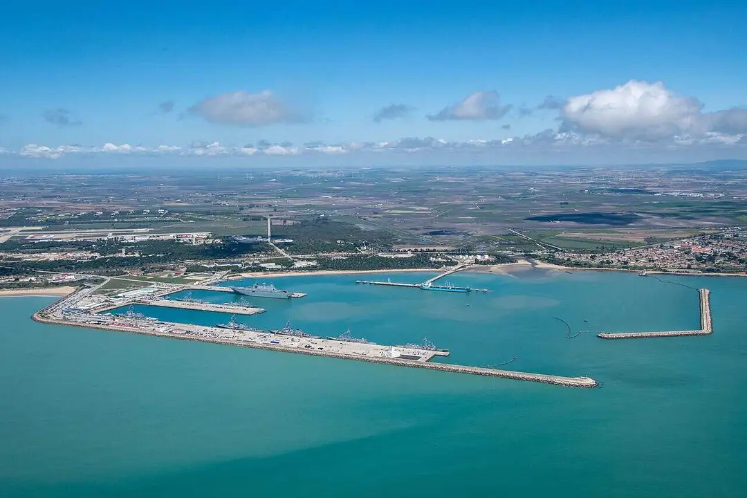 NAVAL STATION ROTA, Spain (April 6, 2022) Aerial photo of Naval Station (NAVSTA) Rota facilities, April 6, 2022.