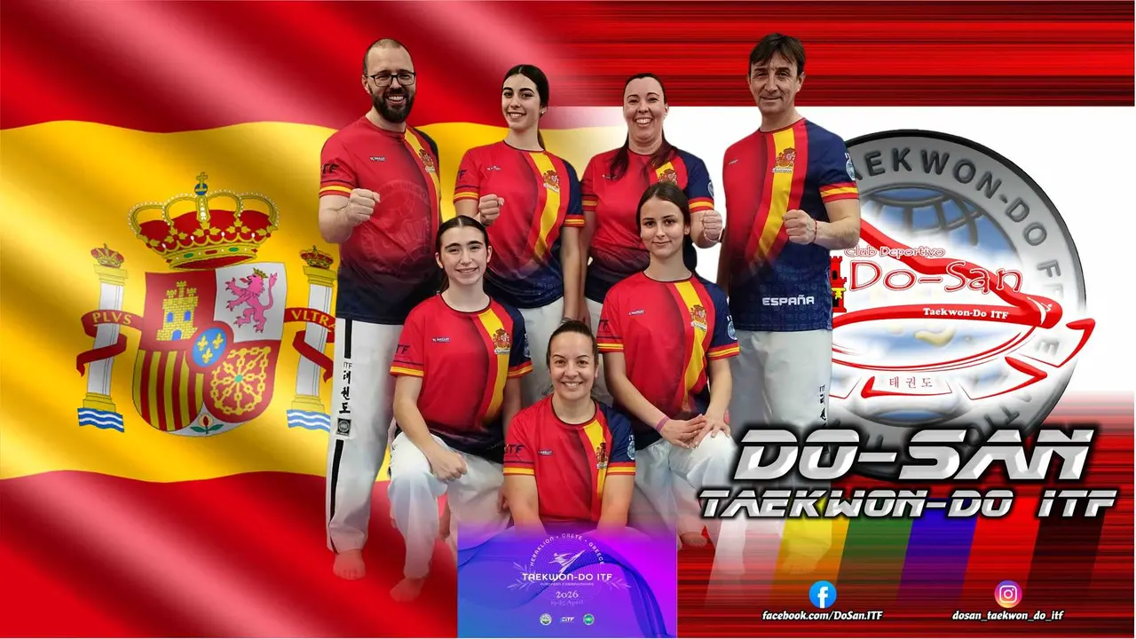 Integrantes del Club Do-San durante una competici&oacute;n oficial de taekwon-do ITF.