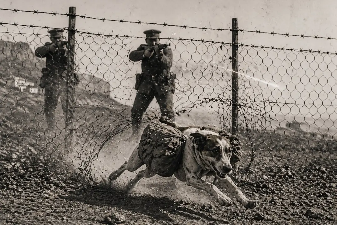 Imagen hist&oacute;rica de perros utilizados en tareas de contrabando en la zona del Campo de Gibraltar - FOTO: IA