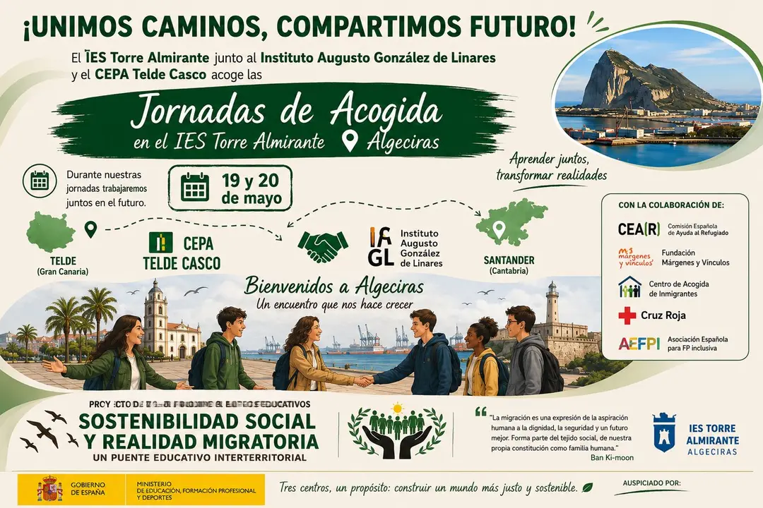 Cartel anunciador de las jornadas interterritoriales organizadas en el IES Torre Almirante