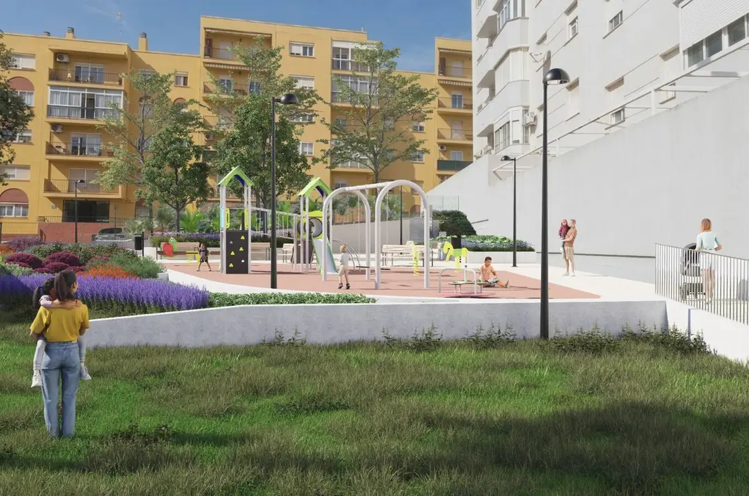 Recreaci&oacute;n virtual de las mejoras previstas en el parque Fuentenueva de Algeciras.