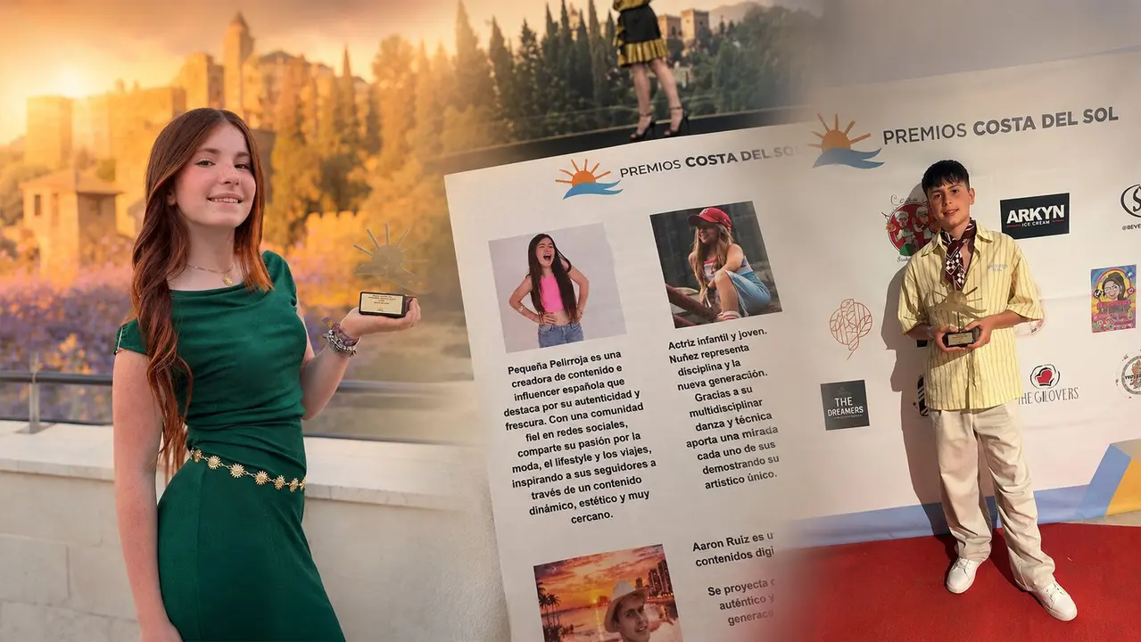 Luc&iacute;a &lsquo;Peque&ntilde;a Pelirroja&rsquo; y Nacho Mola durante la entrega de los Premios Costa del Sol