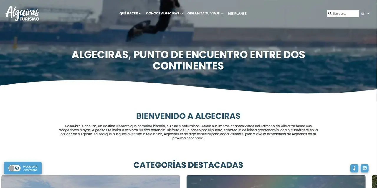 Imagen de la nueva plataforma digital de promoci&oacute;n tur&iacute;stica de Algeciras