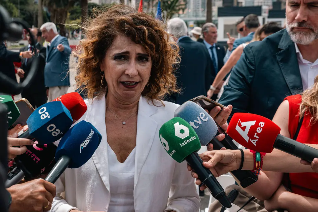 Mar&iacute;a Jes&uacute;s Montero durante su comparecencia para valorar el acuerdo sobre Gibraltar - FOTO: FJ Ben&iacute;tez