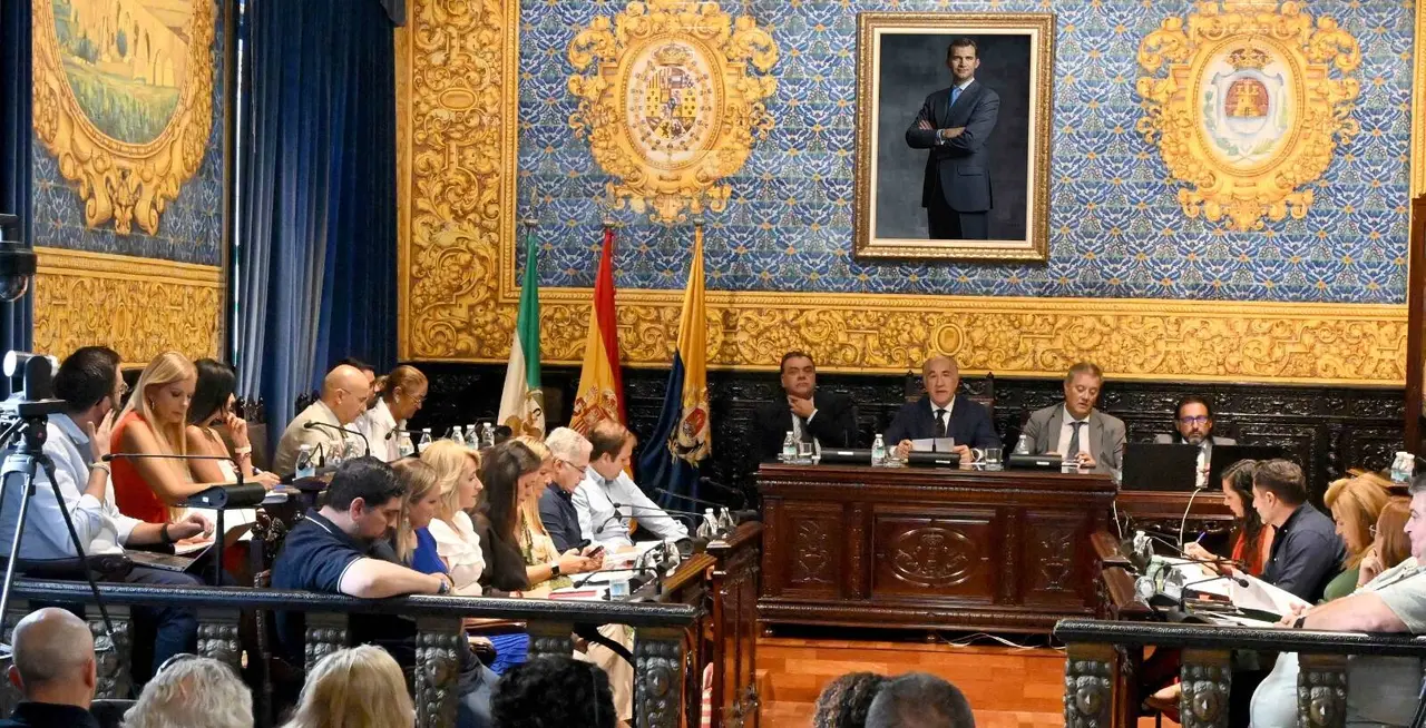 Un momento de la celebraci&oacute;n de la sesi&oacute;n plenaria ordinaria del Ayuntamiento de Algeciras