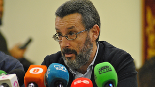 Juan Franco, durante la rueda de prensa ofrecida este martes en La Línea
