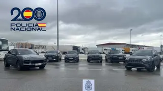 Algunos de los vehículos robados que han sido interceptados en el puerto algecireño