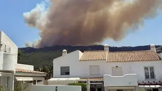 El viento complica el control del incendio de Tarifa