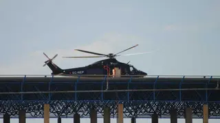 Uno de los helicópteros habituales que sobrevuelan Algeciras