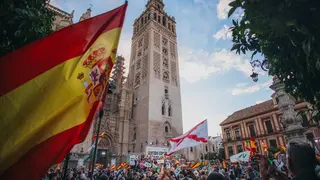 Acto de VOX durante la campa&ntilde;a andaluza celebrado en Sevilla ante cientos de simpatizantes y militantes de la formaci&oacute;n