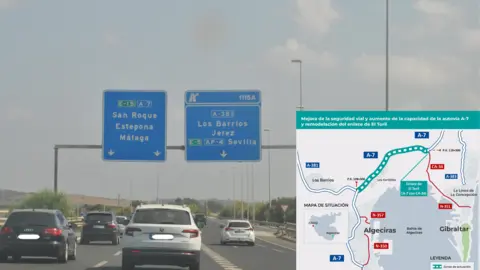 Autov&iacute;a A7, la m&aacute;s transitada del Campo de Gibraltar, con una media superior a los 75.000 veh&iacute;culos por d&iacute;a
