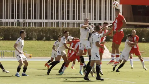 El filia rojiblanco pas&oacute; por encima del equipo de Miguel Ribera, que no estuvo a la altura. FOTO: UD Almer&iacute;a.