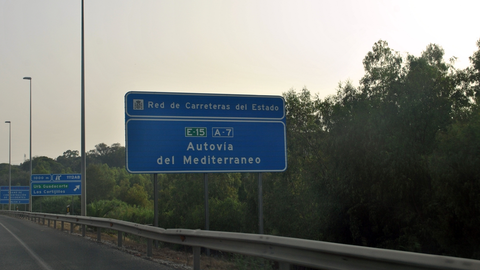 Un tramo de la A7, a la altura de Los Barrios, la principal arteria del Campo de Gibraltar 