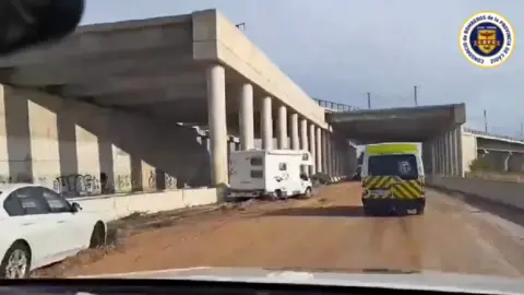 Imagen captada desde uno de los vehículos desplazados hasta Valencia por el Consorcio