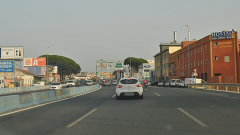 La A7 a su entrada en Algeciras por el Acceso Norte