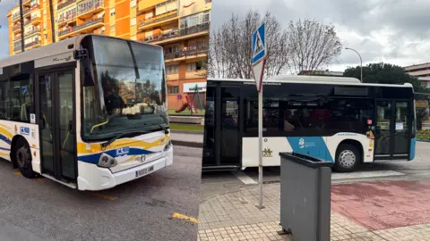 Autobús urbano de Algeciras (i) y de La Línea (d)