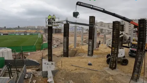 Obras del estadio de La Línea