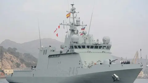El BAM 'Audaz' ya ha puesto rumbo al Estrecho. FOTO- Armada Española