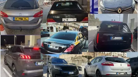 Algunos de los vehículos interceptados en Tarifa