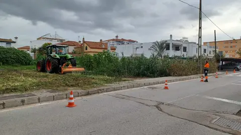 Operarios municipales, en la parcela