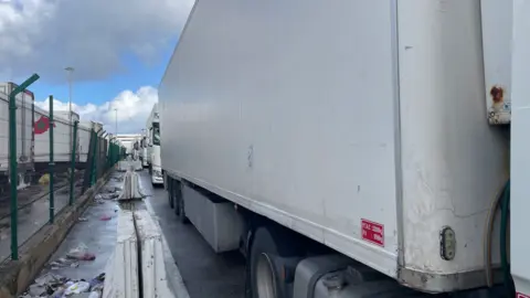 Colapso de camiones en el puerto de Algeciras 4