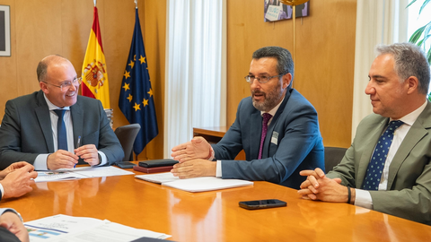 Franco (c), entre Tellado (i) y Bendodo (d)