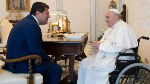 Picardo, en el encuentro mantenido con el Papa en junio de 2022