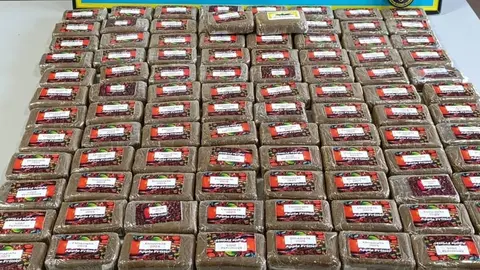 Droga incautada al ciudadano francés tras la persecución