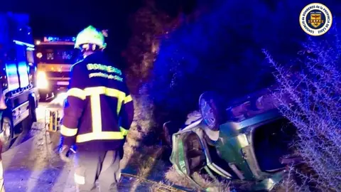 Aparatoso el accidente registrado en la A-405