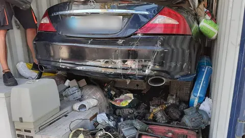 Parte de la mercancía que estaba preparada para su transporte