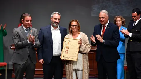 Flor, en el acto donde recogía el reconocimiento otorgado al restaurante