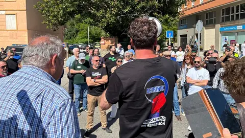 Concentración de trabajadores de la acería el pasado mes de mayo en Algeciras
