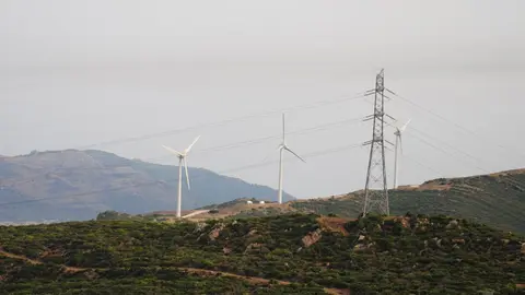 Aerogeneradores ubicados en el término municipal de Tarifa