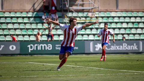 Manín celebra el gol anotado en Sevilla