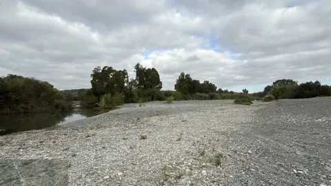 Desembocadura del r&iacute;o Genal en el Guadiaro, completamente seca