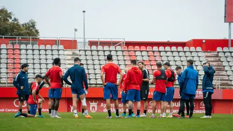 Calentamiento del Algeciras CF en Pinilla