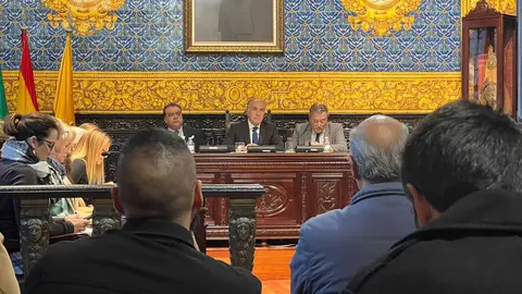 El alcalde, Jos&eacute; Ignacio Landaluce, durante el pleno de la ma&ntilde;ana de este viernes